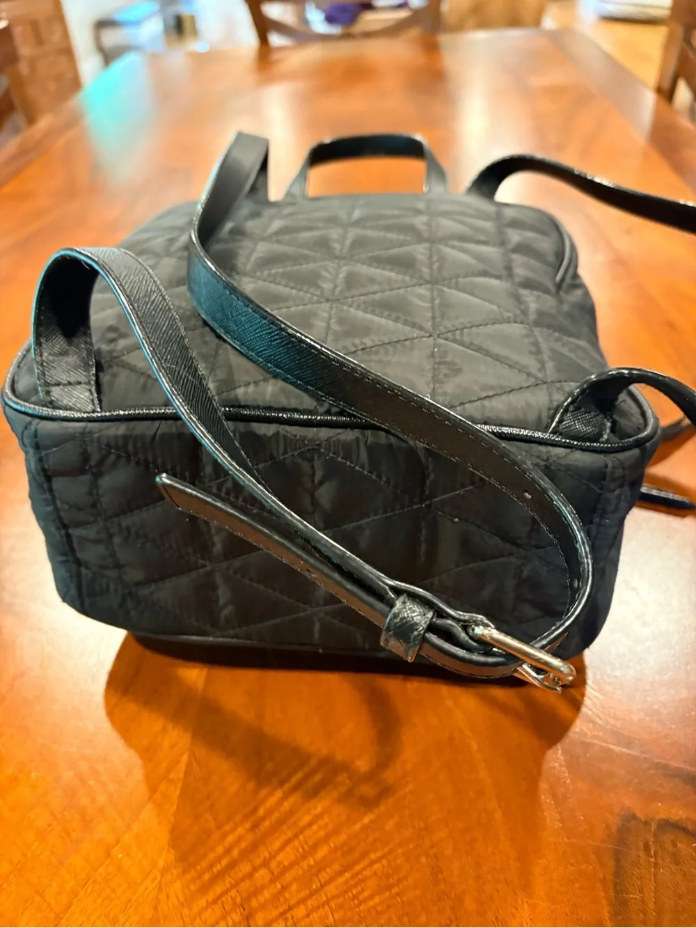 kate spade Black Quilted Med. Backpack, great condition